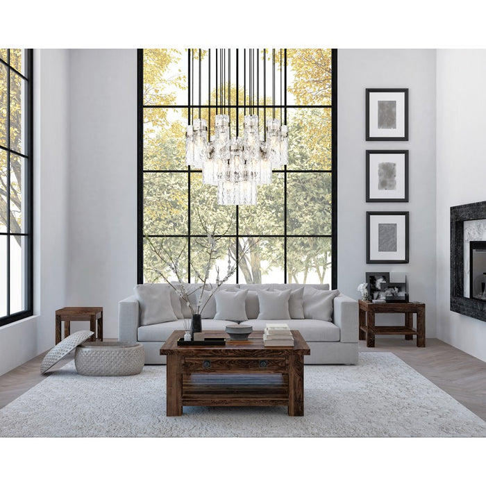 Z-Lite Fontaine 27 Light 39.5" Chandelier, Nickel/Clear Water