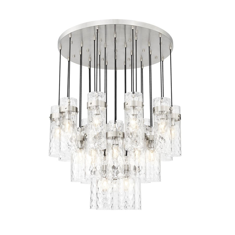 Z-Lite Fontaine 27 Light 39.5" Chandelier, Nickel/Clear Water