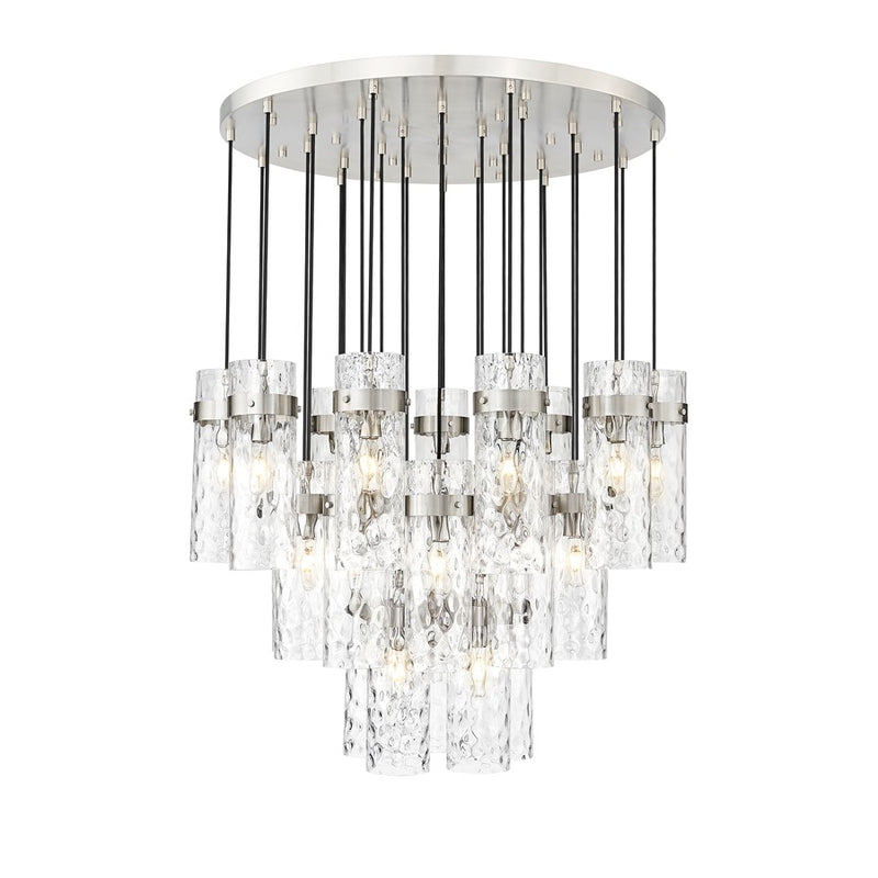 Z-Lite Fontaine 27 Light 39.5" Chandelier, Nickel/Clear Water