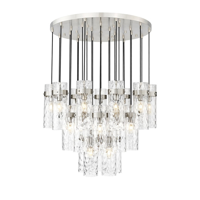 Z-Lite Fontaine 27 Light 39.5" Chandelier, Nickel/Clear Water
