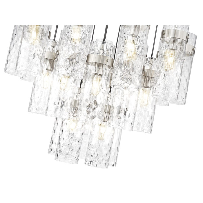Z-Lite Fontaine 27 Light 39.5" Chandelier, Nickel/Clear Water