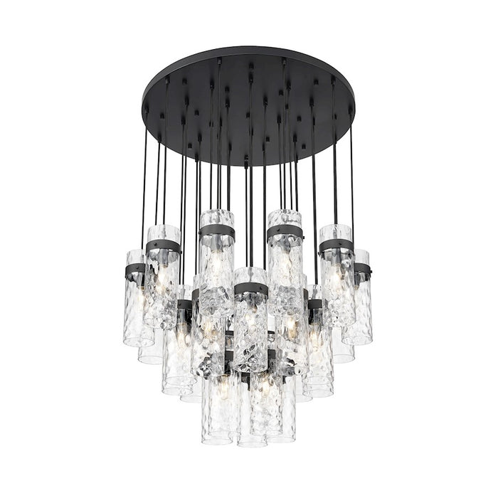 Z-Lite Fontaine 27 Light 39.5" Chandelier, Matte Black/Clear Water - 7002P5-27R-MB