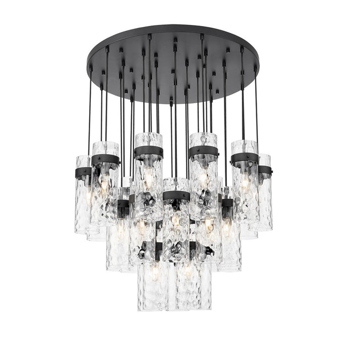 Z-Lite Fontaine 27 Light 39.5" Chandelier, Matte Black/Clear Water