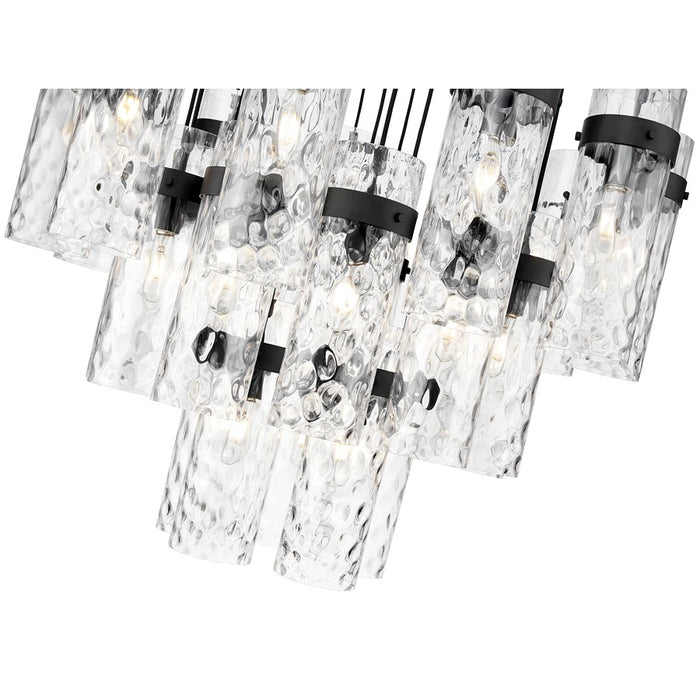 Z-Lite Fontaine 27 Light 39.5" Chandelier, Matte Black/Clear Water