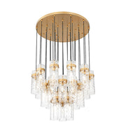 Z-Lite Fontaine 27 Light 39.5" Chandelier, Rubbed Brass/Clear Water - 7002P5-27R-RB