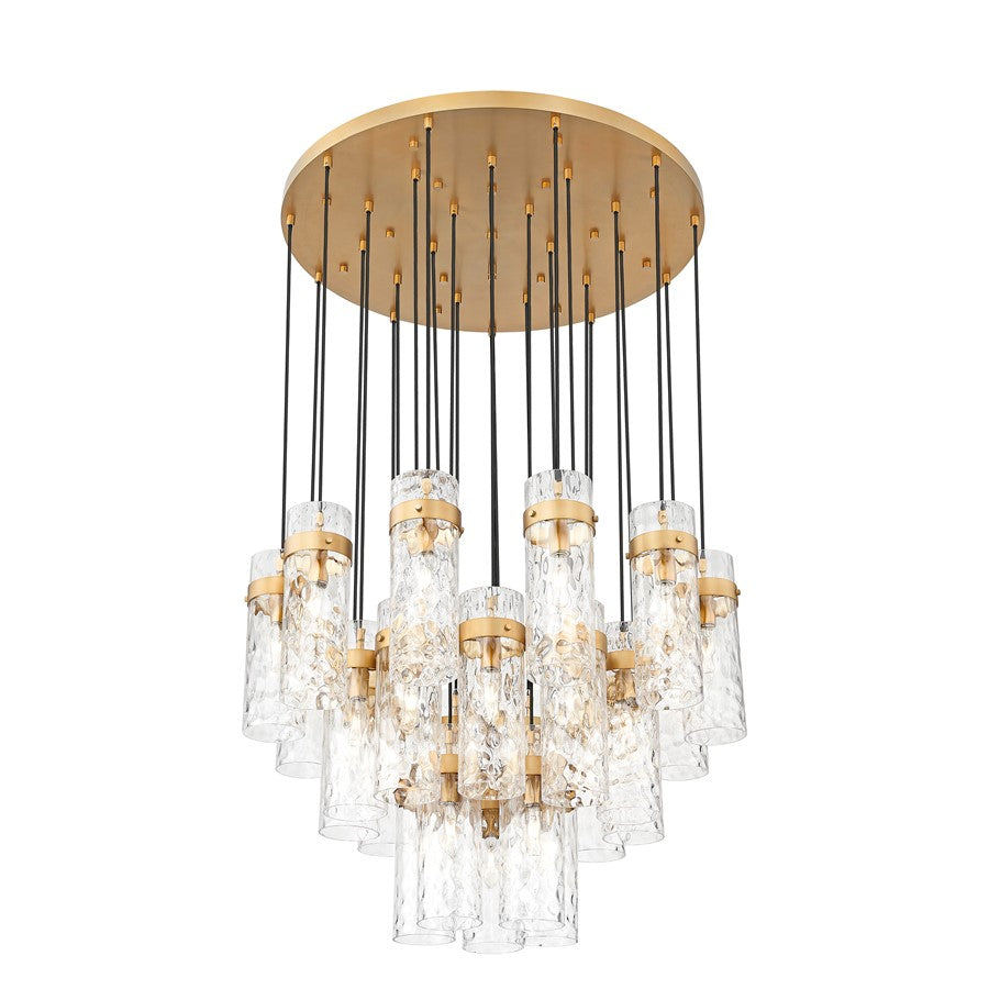 Z-Lite Fontaine 27Lt 39.5" Chandelier, Rubbed Brass/Clear Water - 7002P5-27R-RB