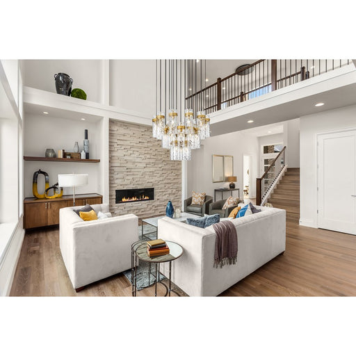 Z-Lite Fontaine 27Lt 39.5" Chandelier, Rubbed Brass/Clear Water