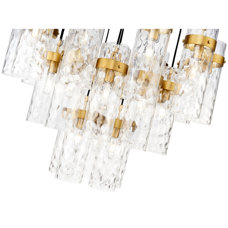 Z-Lite Fontaine 27Lt 39.5" Chandelier, Rubbed Brass/Clear Water