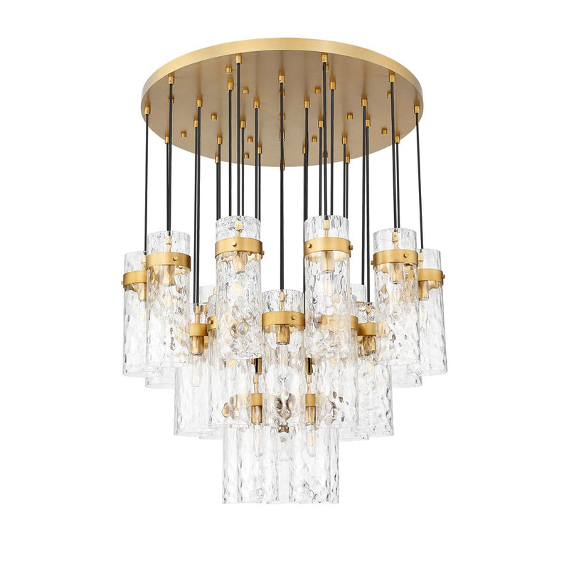 Z-Lite Fontaine 27Lt 39.5" Chandelier, Rubbed Brass/Clear Water