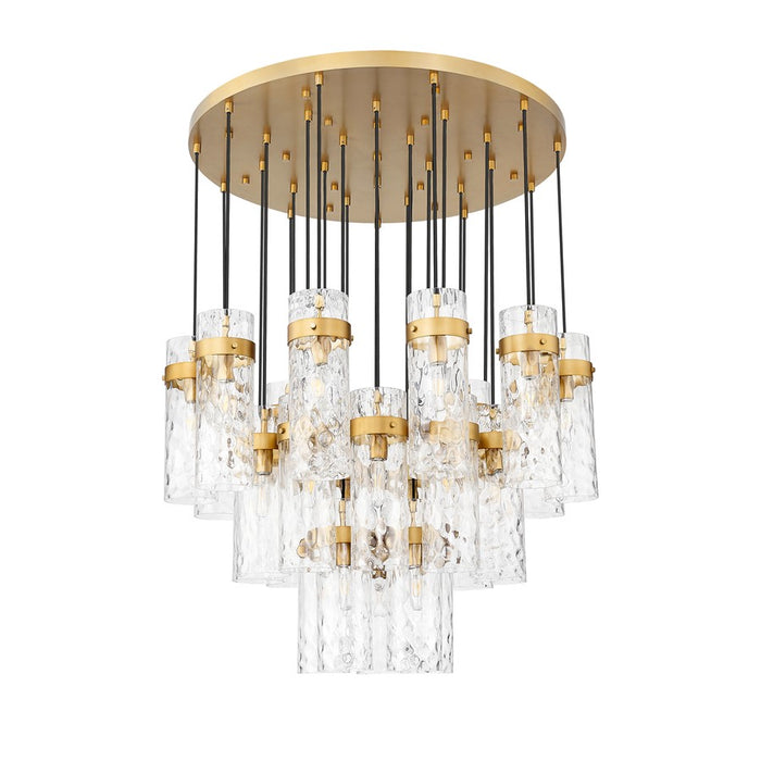 Z-Lite Fontaine 27 Light 39.5" Chandelier, Rubbed Brass/Clear Water