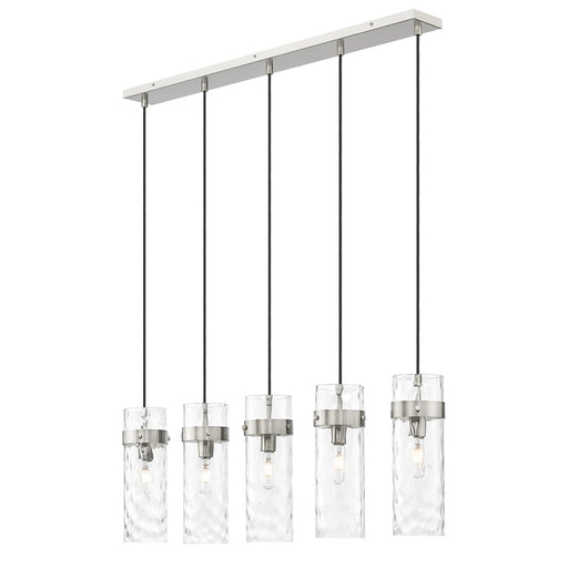 Z-Lite Fontaine 5Lt 44.25" Linear Chandelier, Nickel/Clear Water - 7002P5-5L-BN