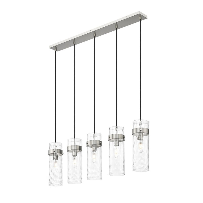 Z-Lite Fontaine 5Lt 44.25" Linear Chandelier, Nickel/Clear Water