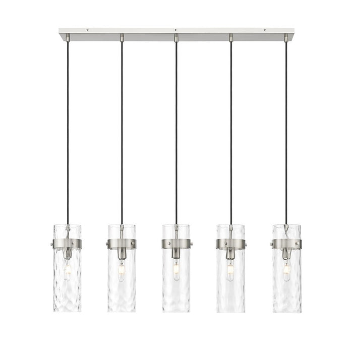 Z-Lite Fontaine 5Lt 44.25" Linear Chandelier, Nickel/Clear Water
