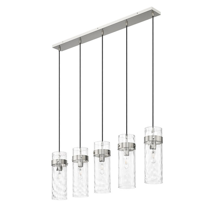 Z-Lite Fontaine 5Lt 44.25" Linear Chandelier, Nickel/Clear Water