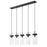 Z-Lite Fontaine 5 Light 44.25" Linear Chandelier, Black/Clear Water - 7002P5-5L-MB