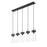 Z-Lite Fontaine 5 Light 44.25" Linear Chandelier, Black/Clear Water