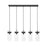 Z-Lite Fontaine 5 Light 44.25" Linear Chandelier, Black/Clear Water