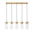 Z-Lite Fontaine 5 Light 44.25" Linear Chandelier, Brass/Clear Water