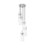 Z-Lite Fontaine 5 Light 14.5" Chandelier, Brushed Nickel/Clear Water - 7002P5-5R-BN
