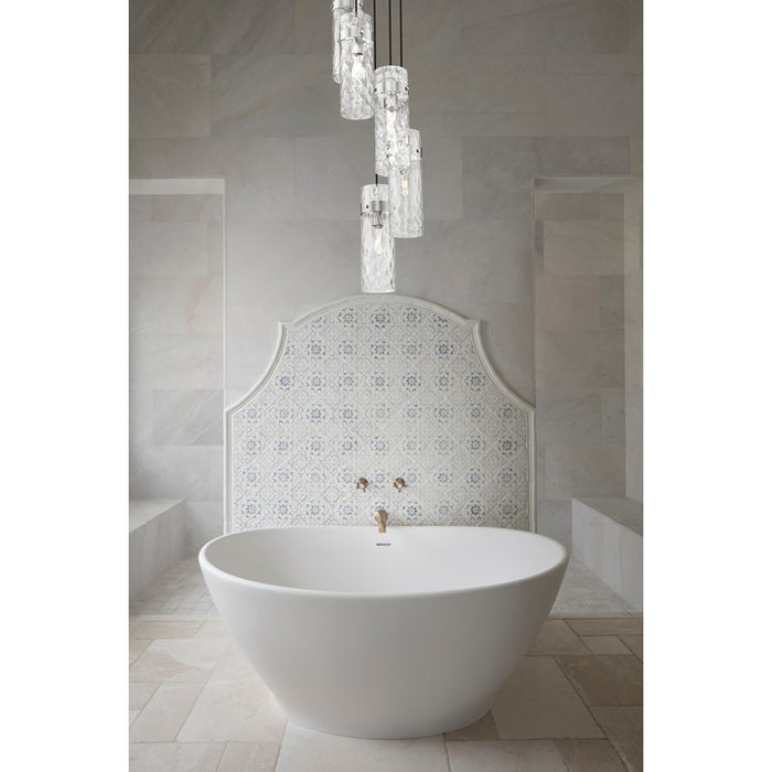 Z-Lite Fontaine 5 Light 14.5" Chandelier, Brushed Nickel/Clear Water