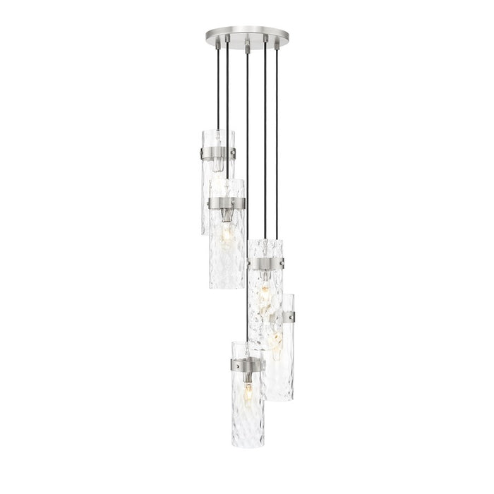 Z-Lite Fontaine 5 Light 14.5" Chandelier, Brushed Nickel/Clear Water