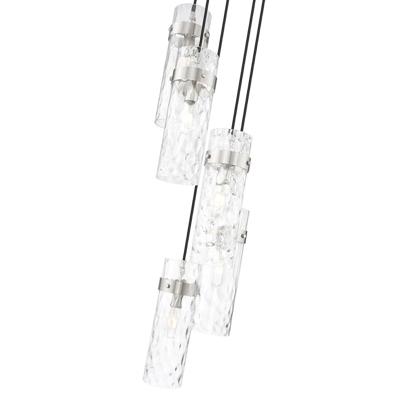Z-Lite Fontaine 5Lt 14.5" Chandelier, Brushed Nickel/Clear Water