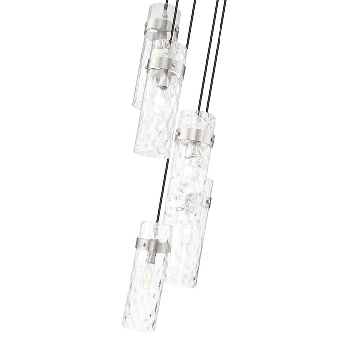 Z-Lite Fontaine 5 Light 14.5" Chandelier, Brushed Nickel/Clear Water