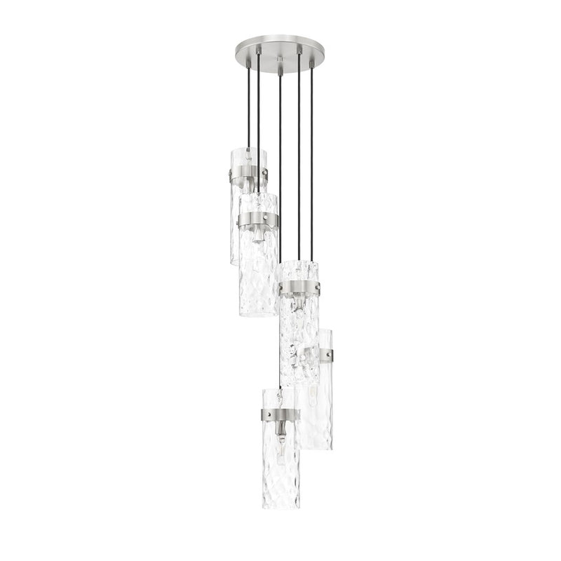 Z-Lite Fontaine 5Lt 14.5" Chandelier, Brushed Nickel/Clear Water
