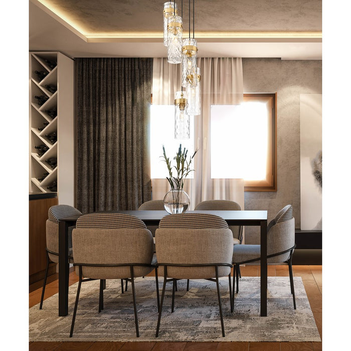 Z-Lite Fontaine 5 Light 14.5" Chandelier, Rubbed Brass/Clear Water