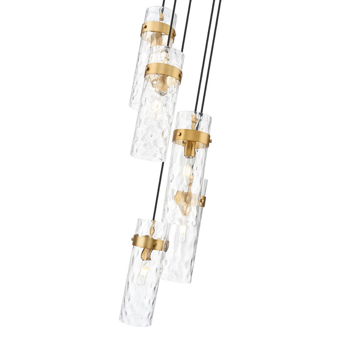 Z-Lite Fontaine 5 Light 14.5" Chandelier, Rubbed Brass/Clear Water