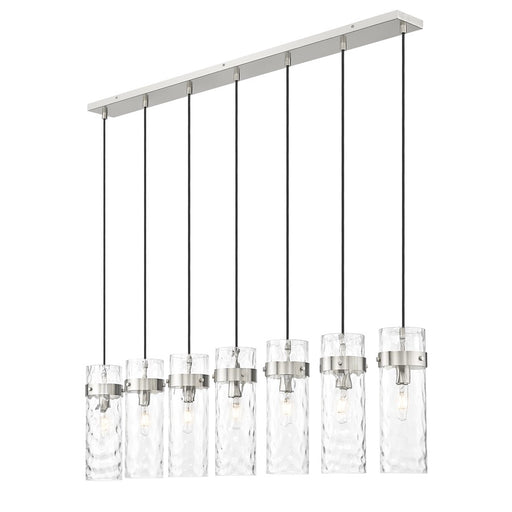 Z-Lite Fontaine 7Lt 56.75" Linear Chandelier, Nickel/Clear Water - 7002P5-7L-BN