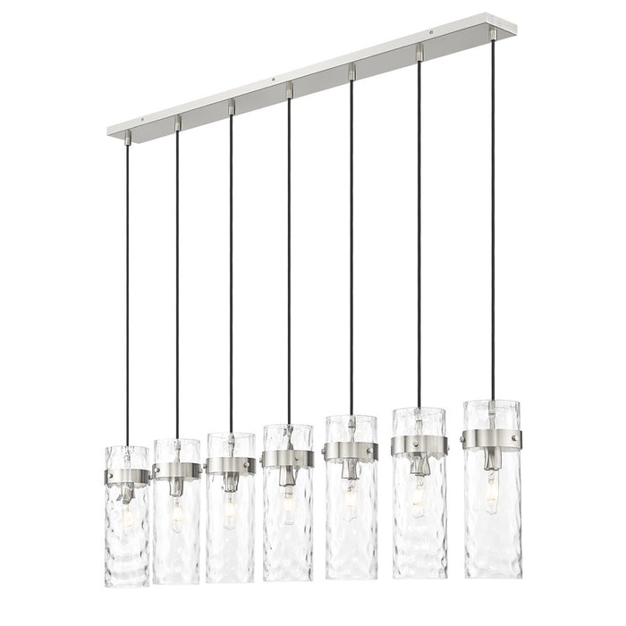 Z-Lite Fontaine 7Lt 56.75" Linear Chandelier, Nickel/Clear Water - 7002P5-7L-BN