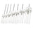 Z-Lite Fontaine 7 Light 56.75" Linear Chandelier, Nickel/Clear Water