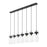 Z-Lite Fontaine 7 Light 56.75" Linear Chandelier, Black/Clear Water