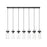 Z-Lite Fontaine 7 Light 56.75" Linear Chandelier, Black/Clear Water