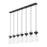 Z-Lite Fontaine 7 Light 56.75" Linear Chandelier, Black/Clear Water