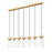 Z-Lite Fontaine 7 Light 56.75" Linear Chandelier, Brass/Clear Water - 7002P5-7L-RB