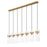 Z-Lite Fontaine 7 Light 56.75" Linear Chandelier, Brass/Clear Water