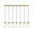 Z-Lite Fontaine 7 Light 56.75" Linear Chandelier, Brass/Clear Water