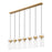 Z-Lite Fontaine 7 Light 56.75" Linear Chandelier, Brass/Clear Water