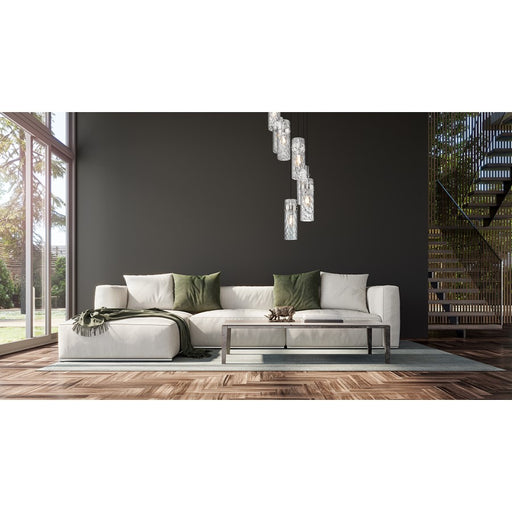 Z-Lite Fontaine 7 Light 19.5" Chandelier, Brushed Nickel/Clear Water