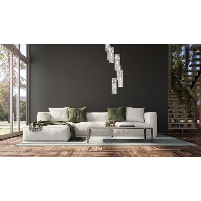 Z-Lite Fontaine 7 Light 19.5" Chandelier, Brushed Nickel/Clear Water