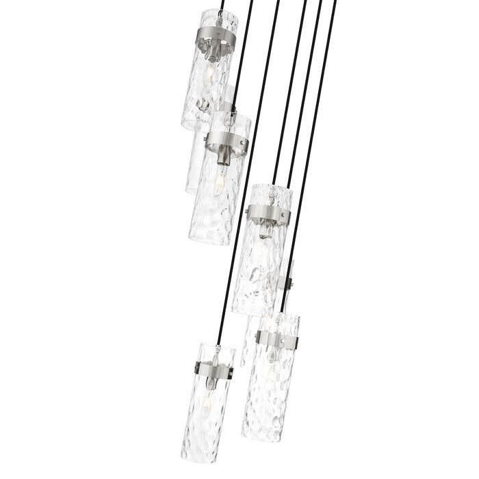Z-Lite Fontaine 7 Light 19.5" Chandelier, Brushed Nickel/Clear Water