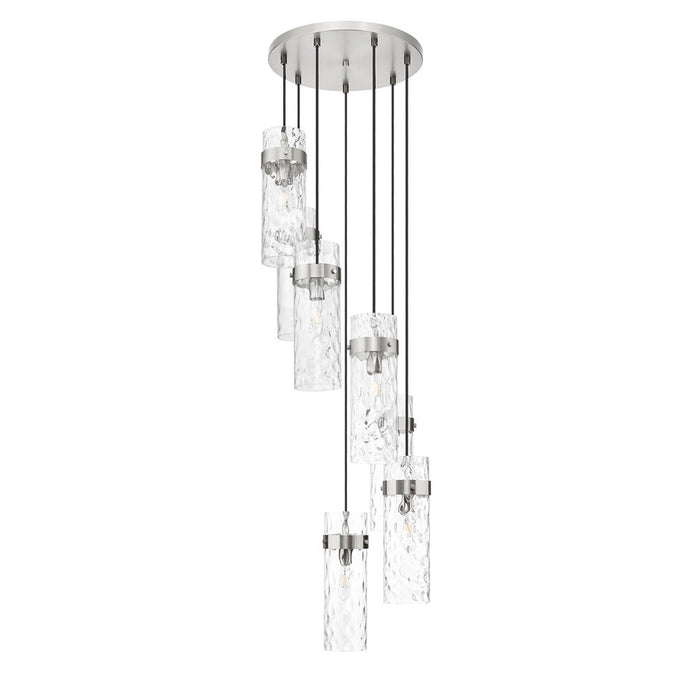 Z-Lite Fontaine 7 Light 19.5" Chandelier, Brushed Nickel/Clear Water