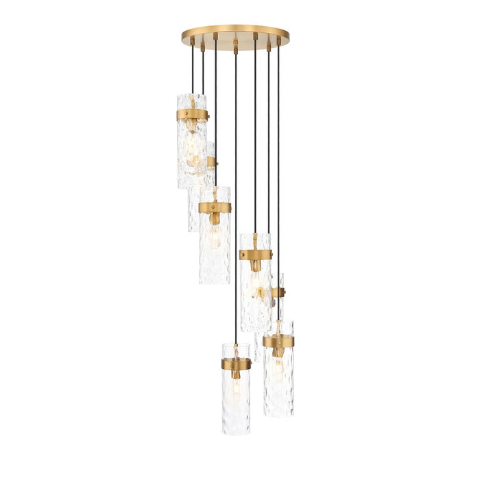 Z-Lite Fontaine 7Lt 19.5" Chandelier, Rubbed Brass/Clear Water