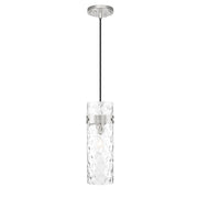 Z-Lite Fontaine 1 Light 5.75" Pendant, Brushed Nickel/Clear Water - 7002P5-BN