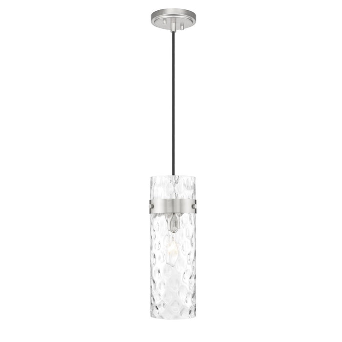 Z-Lite Fontaine 1 Light 5.75" Pendant, Brushed Nickel/Clear Water - 7002P5-BN