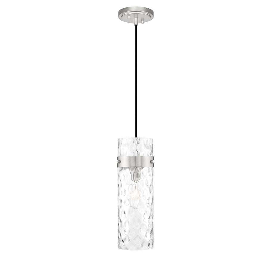 Z-Lite Fontaine 1 Light 5.75" Pendant, Brushed Nickel/Clear Water - 7002P5-BN