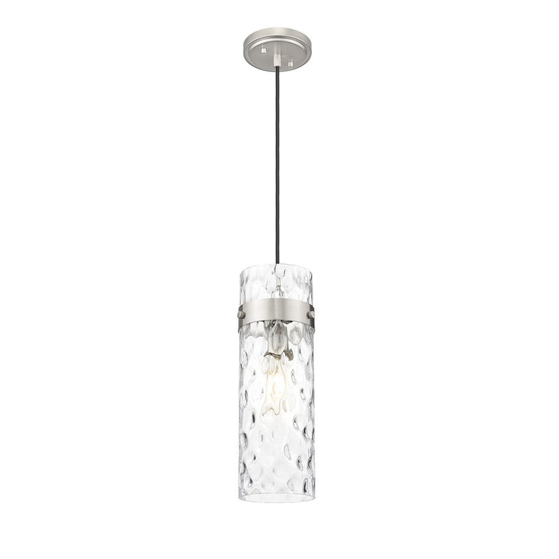 Z-Lite Fontaine 1 Light 5.75" Pendant, Brushed Nickel/Clear Water