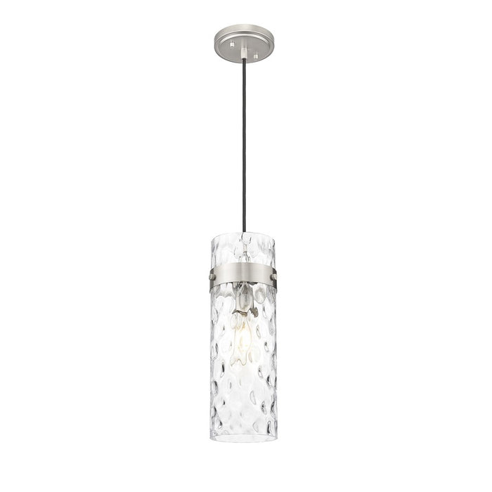 Z-Lite Fontaine 1 Light 5.75" Pendant, Brushed Nickel/Clear Water